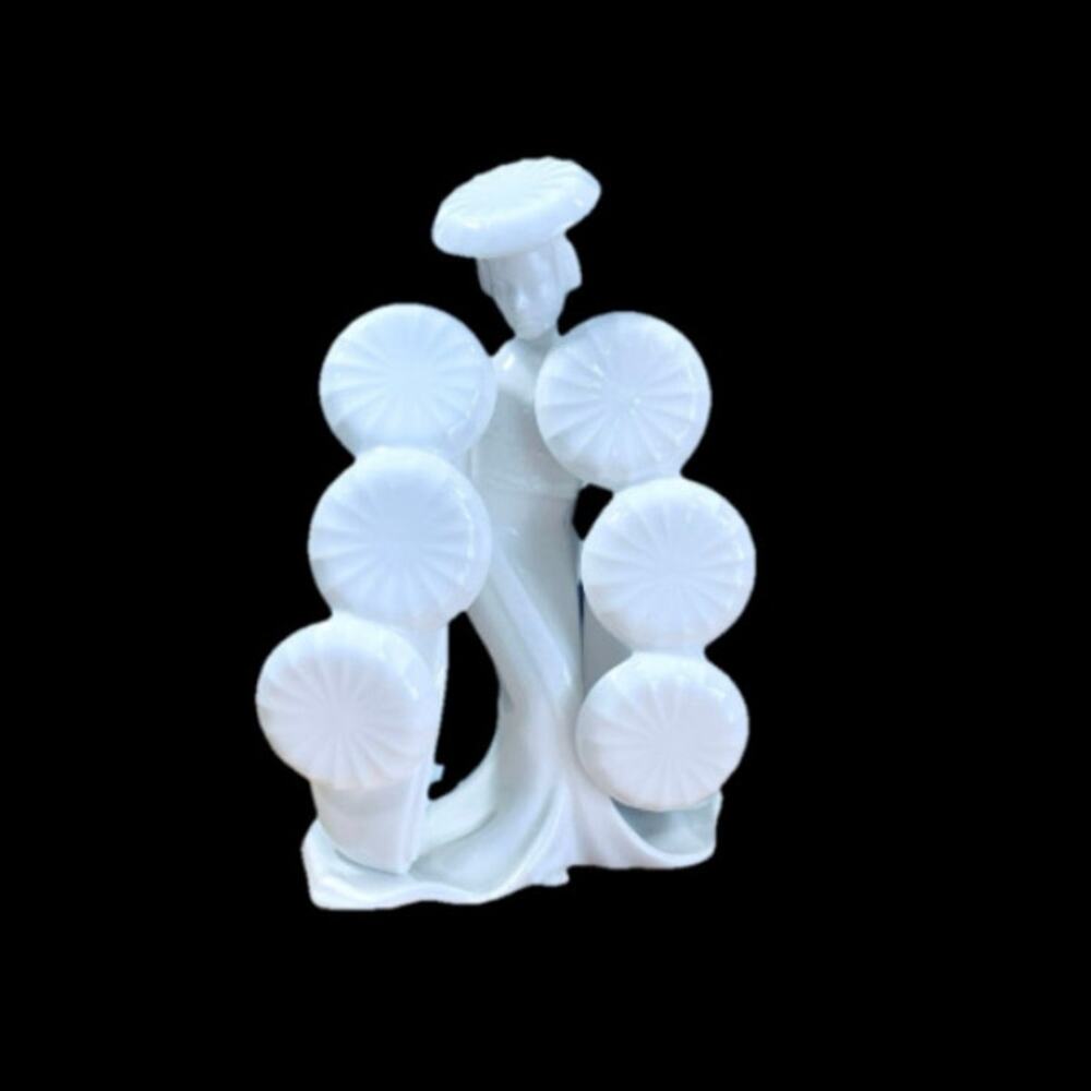 Vtg NORITAKE Figurine Nippon Toki Geisha Bone China Asian Art Japan Hat Dancer